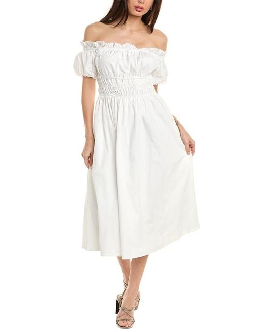 Gracia White Off-the-shoulder A-line Dress