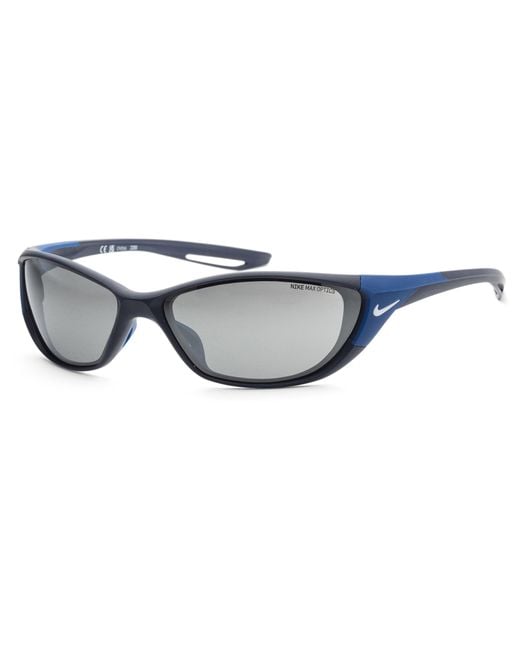 Nike Gray 66 Mm Blue Sunglasses Dz7356-410 for men