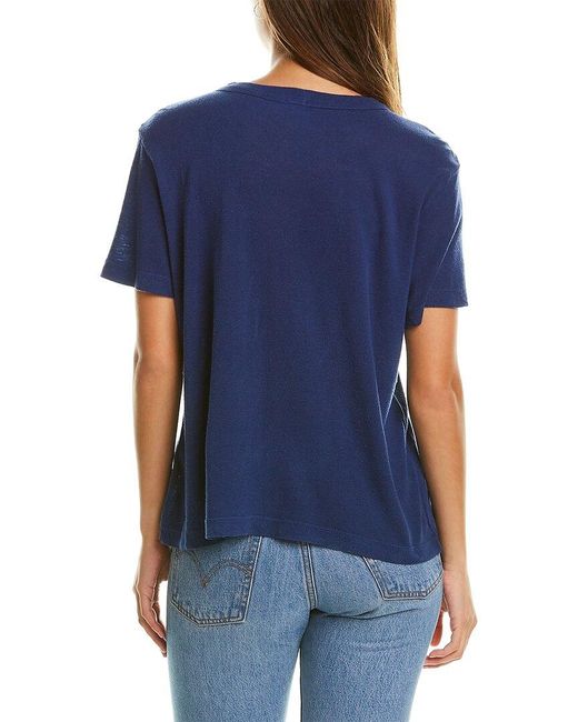 Monrow Loft Crew Linen-blend T-shirt in 