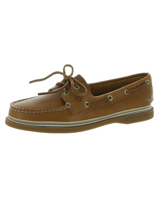 Sperry Top-Sider Brown Authentic Original 2 Eye Leather Round Toe Boat Shoes