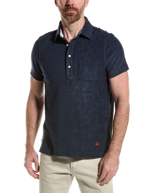 Brooks Brothers Blue Terry Cloth Polo Shirt for men