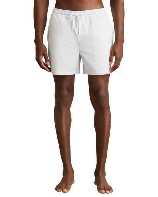 Reiss White Cliff Plain Drawstring Swim Trunk for men