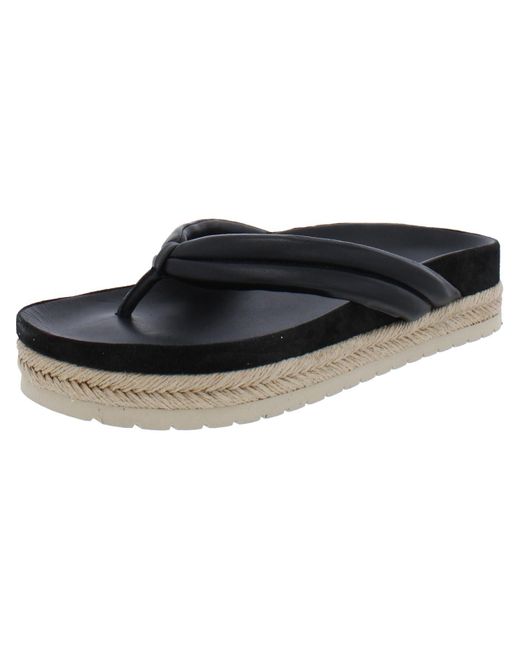 Vince Black Forest Faux Leather Espadrille Platform Sandals