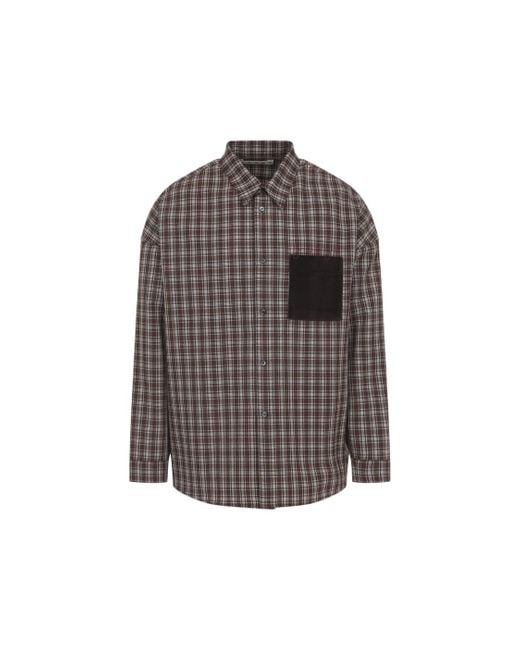 Marni Gray Plaid Virgin Wool Shirt for men