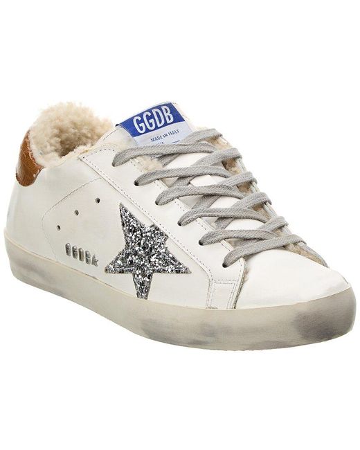 Golden Goose Deluxe Brand White Superstar Leather & Shearling Sneaker