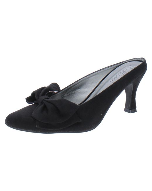 Bellini Cheer Faux Suede Bow Mules in Black | Lyst