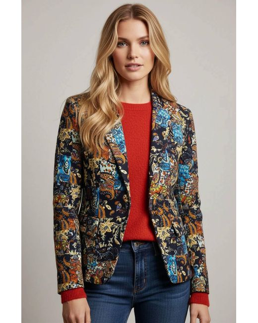 oolala Multicolor Etro Double Breasted Blazer Jacket