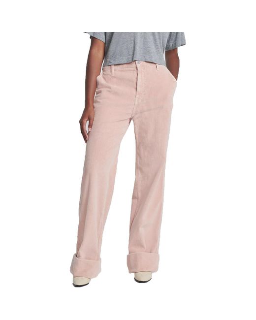 7 For All Mankind Pink Cuffed Corduroy Trouser Pants