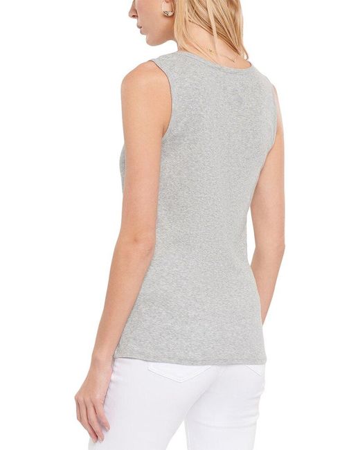NYDJ Ribbed Tank in Grey (Gray) | Lyst