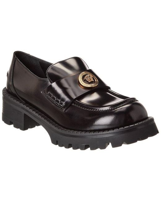 Versace Black Leather Loafer