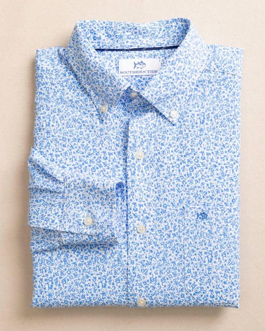 Southern Tide Blue Flower Frenzy Sportshirt for men