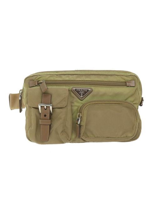 Prada Green Synthetic Shoulder Bag (pre-owned)