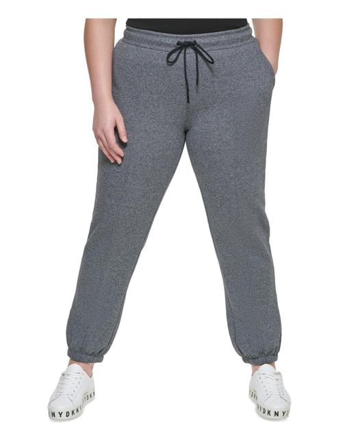 DKNY Plus Stretch High Rise Jogger Pants in Blue Lyst