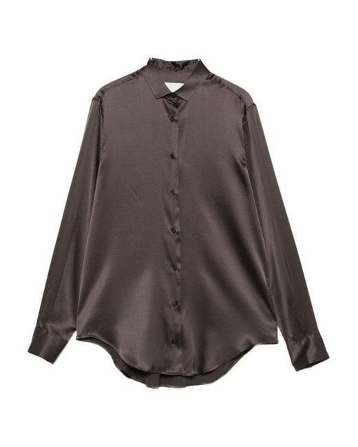 Xacus Brown Silk Blend Shirt