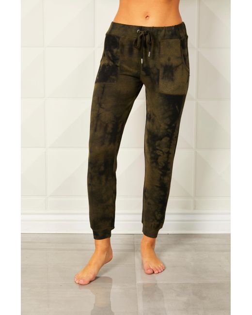 French Kyss Green Tie Dye jogger