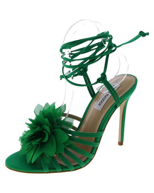 Steve Madden Green Jolisa Faux Leather Dressy Ankle Strap