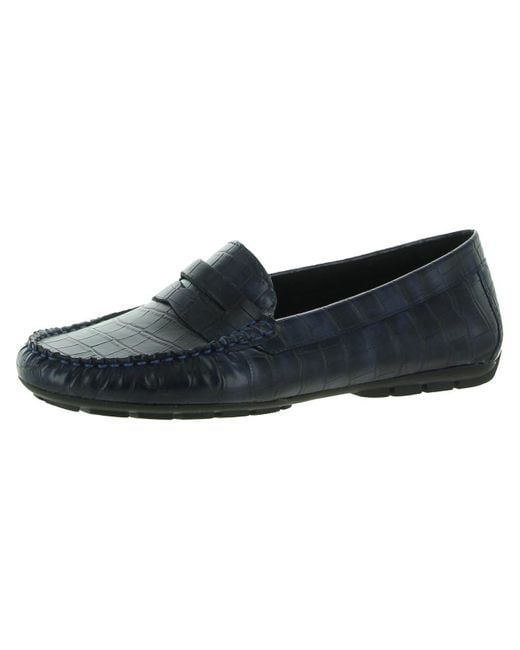 Vaneli Alika Embossed Slip On Penny Loafers in Black | Lyst