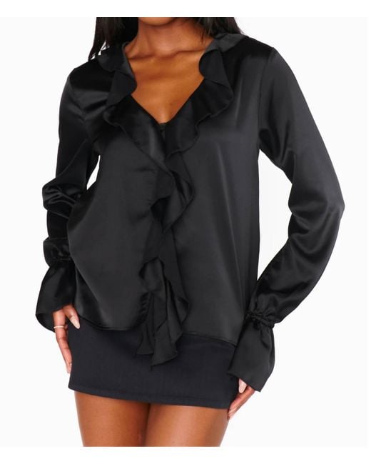 Show Me Your Mumu Black Adela Ruffle Top