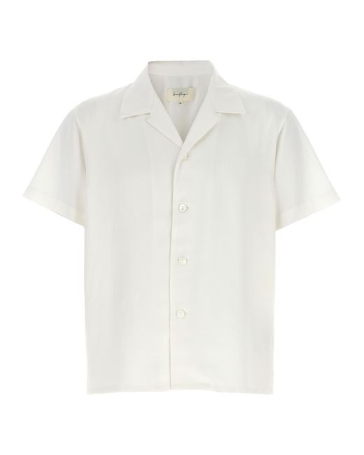 Second/Layer White Lyocell Blouse for men