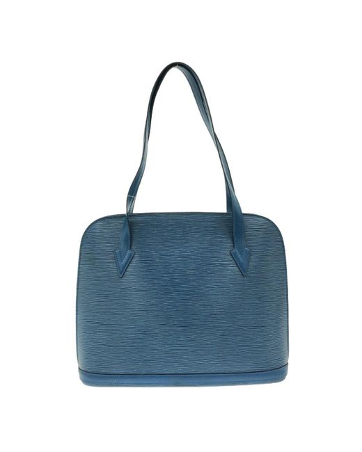 Louis Vuitton Blue Lussac Leather Shoulder Bag (pre-owned)