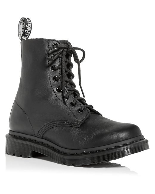 Dr. Martens Black 1460 Pascal Mono Leather Round Toe Combat & Lace-up Boots