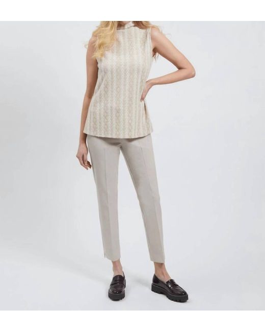 Estelle and Finn Natural Front Zip Ankle Pant In Grey