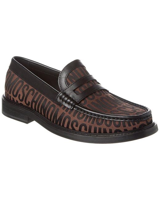 Moschino Brown Jacquard Loafer for men