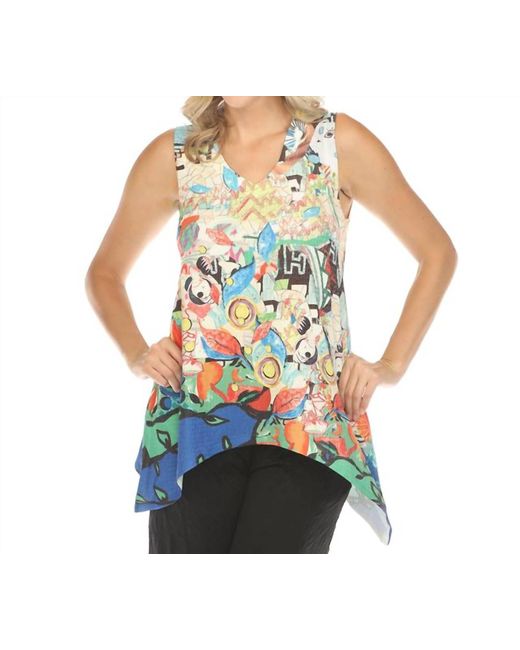 Inoa Blue V-Neck Textured Knit Tank Top