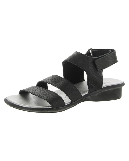 Arche Black Satana Leather Adjustable Strappy Sandals