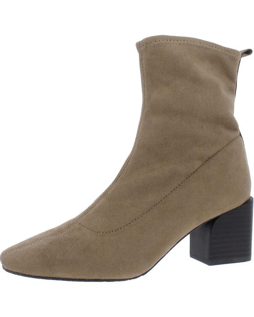 Donald J Pliner Brown Angeld Faux Suede Block Heel Ankle Boots
