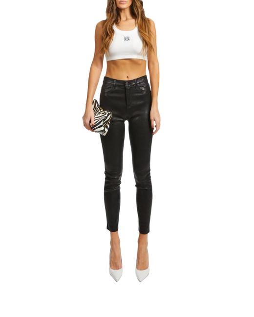 L'Agence Black Adelaide Leather Jeans