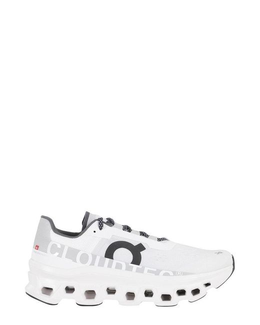 On Shoes White Cloudmonster Sneakers With Technical Fabric Upper And Ultralight Sole for men