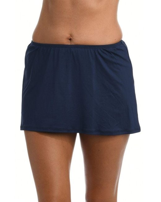 24th & Ocean Blue Solid Skirted Pant
