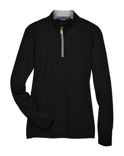 Devon & Jones Black Drytec20 Performance Quarter-Zip Pullover