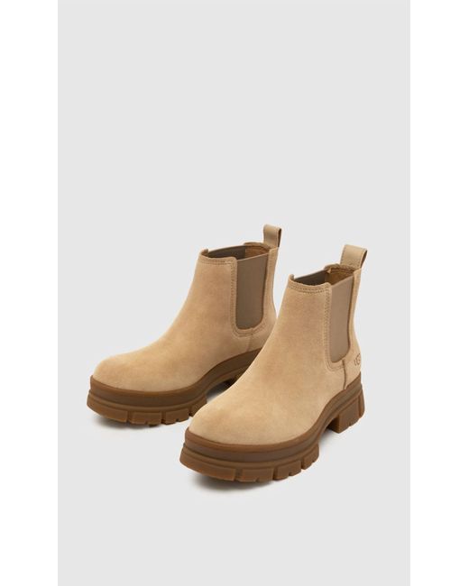 Ugg White Ashton Chelsea Suede Booties