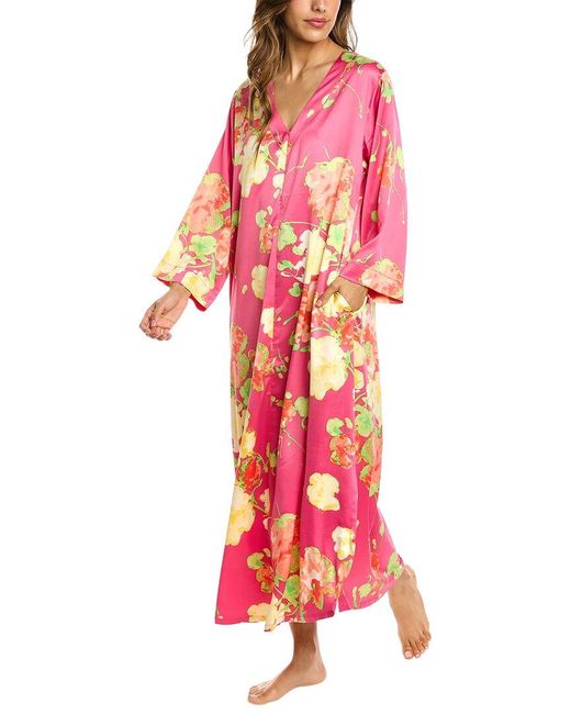 natori zip front caftan robe