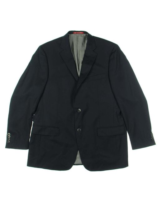Hart Schaffner Marx Black Wool Long Sleeve Two-button Blazer for men