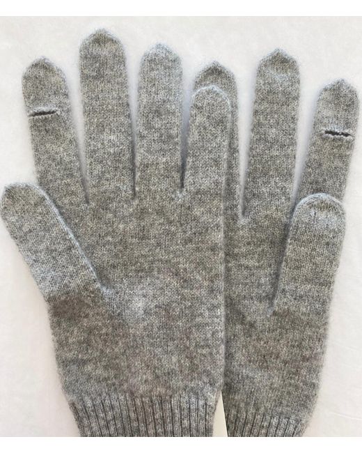 White + Warren Gray Cashmere Texting Gloves