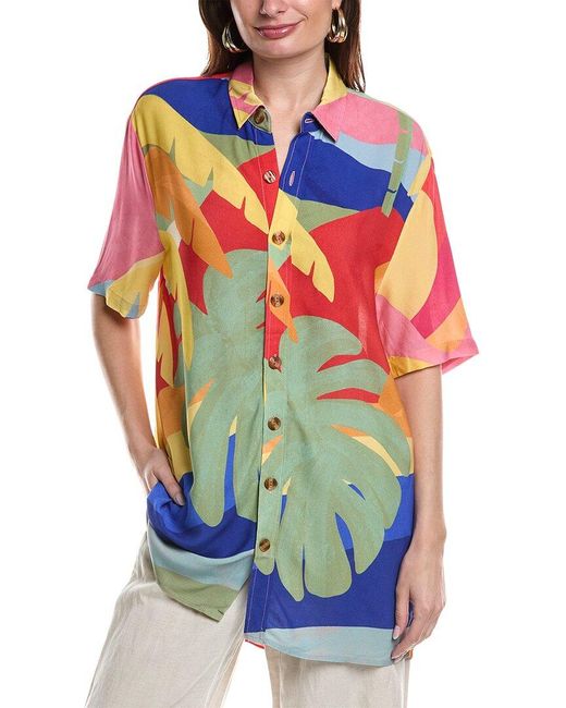 Farm Rio Blue Tropical Sunset Uni Shirt