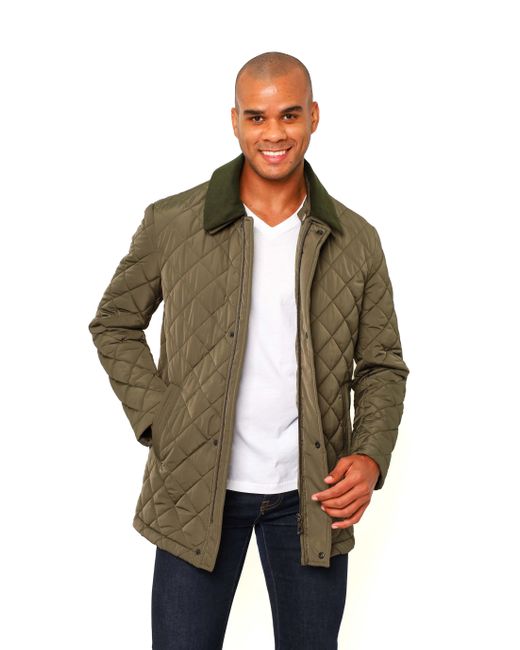 VELLAPAIS Green Drelux Quilted Jacket for men