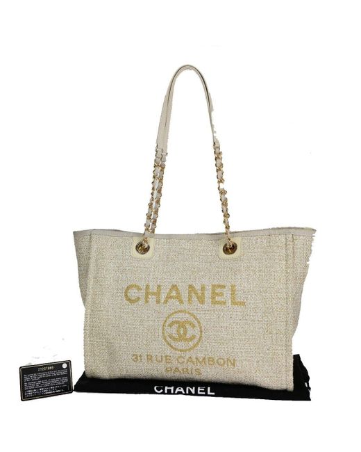Chanel Metallic Deauville Canvas Tote Bag (pre-owned)