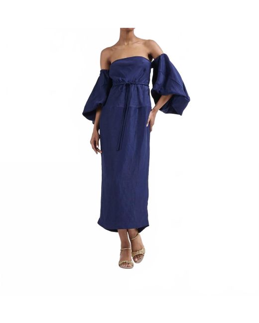 Rosie Assoulin Women's Blue Balloon Sleeve Maxi Dress Rosie Assoulin Women's Blue Balloon Sleeve Maxi Dress