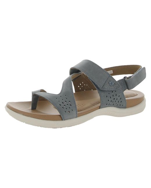 Cobb Hill Gray Rubey Leather Cushioned Footbed Slingback Sandals