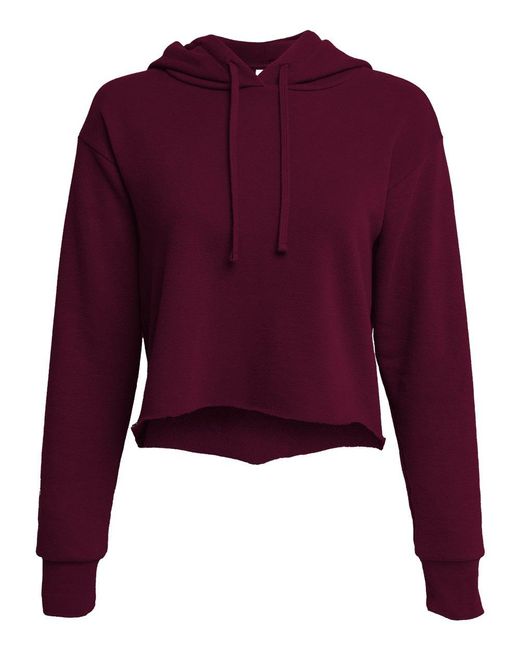 Next Level Purple Laguna Sueded Raw Edge Crop Hoodie