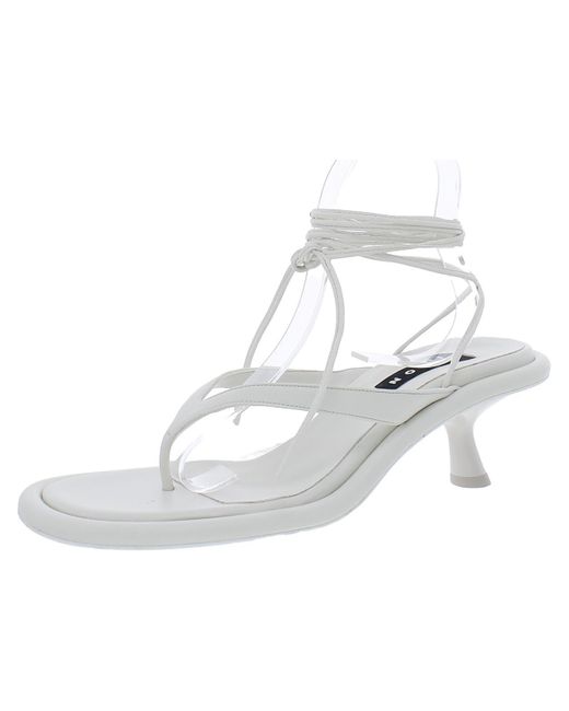 Simon Miller White Faux Leather Strappy Thong Sandals