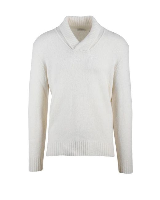 Manipur White Wool Cashmere Polyamide Elastane Sweater for men