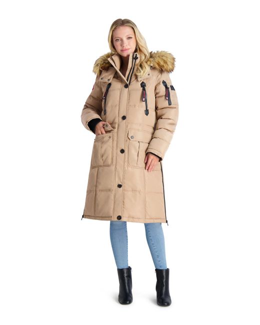canada weather gear Faux Fur Heavyweight Puffer Coat in Natural Lyst