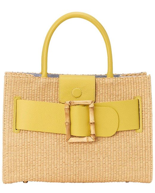 J.McLaughlin Yellow Holland Straw Shoulder Bag