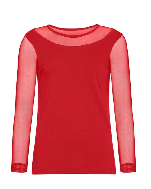 Anatomie Red Kim Jersey Mesh Top
