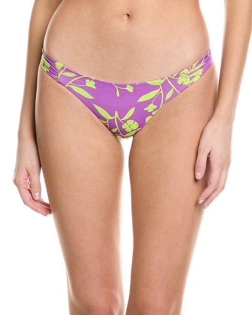 MILLY Pink Ruched Sides Bikini Bottom
